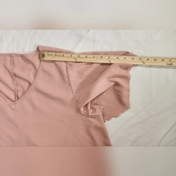 Shein Curve Blush Pink V Neck Casual Blouse 2XL - Picture 4 of 8